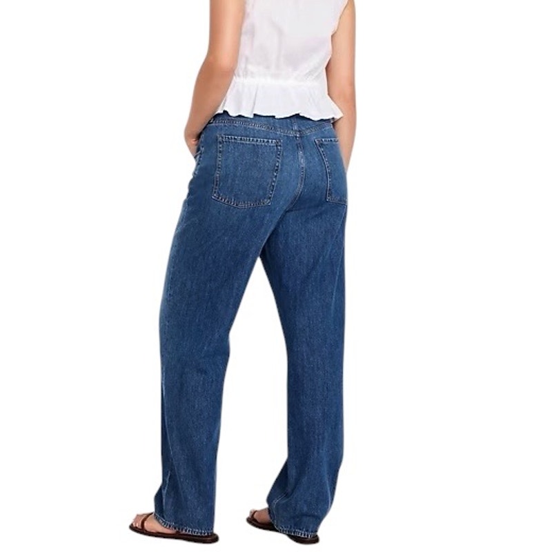 Old Navy High Rise Slouchy Straight Leg Button Fly Jeans Size 8